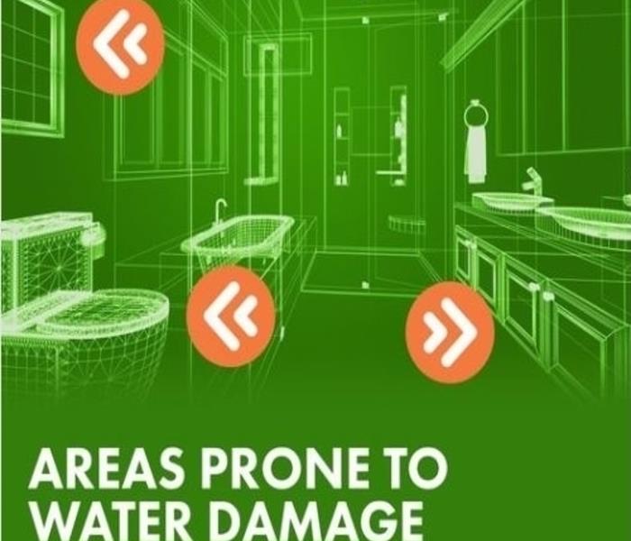 bathroom fixtures, toilet, window, tub, towel bar, water damage, sink, green